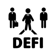 Poster - Decentralized finance defi business team concept showing financial strategy and management success