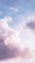 Wall Mural - Soft and Calming Pink and Blue Clouds in a Serene Sky During Golden Hour with Gentle Sunlight and Dreamy Atmosphere