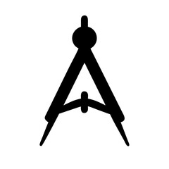 Poster - Compass drawing tool geometry math drafting instrument design graphic vector illustration circle tool compass