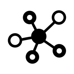 Poster - Network connection node hub communication data structure system technology diagram vector icon element design