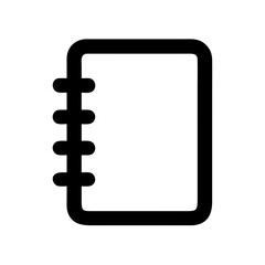 Poster - Black line art notebook icon vector illustration for memo pad diary and personal organizer notes