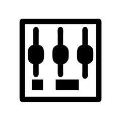 Poster - Audio mixer console sound dj music equalizer control panel settings studio equipment icon vector