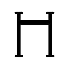 Poster - Find black h letter graphic design element vector illustration simple bold line art shape isolated on white background
