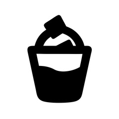 Poster - Discover bucket container liquid water fluid splash pour spill flow stream drip drop concept graphic