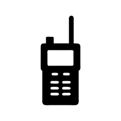 Poster - Portable two way radio communication device icon vector illustration walkie talkie transceiver 90s