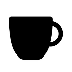 Poster - Black coffee cup icon vector illustration for cafe menu design and morning drink concept graphic