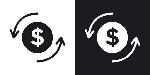 Poster - Turnover icons. flat style design.
