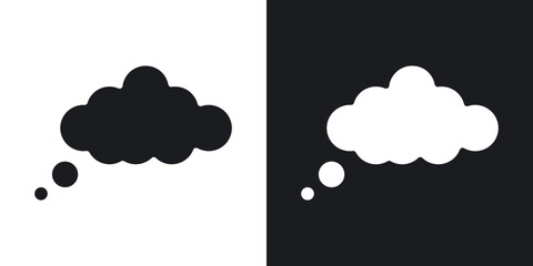 Poster - Think bubble icons. flat style design.