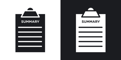 Poster - Summary icons. flat style design.