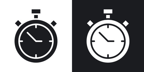 Poster - Stop watch icons. flat style design.
