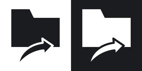 Poster - Share folder line icons. flat style design.