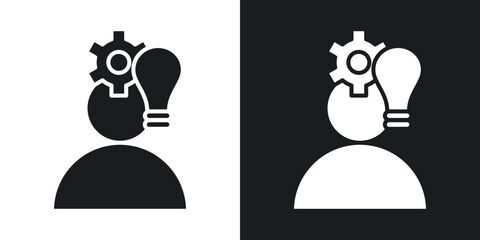 Poster - Realization icons. flat style design.
