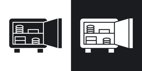 Poster - Open safe icons. flat style design.