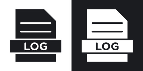 Poster - Log file icons. flat style design.