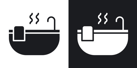 Poster - Jacuzzi icons. flat style design.