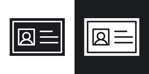Poster - ID card icons. flat style design.