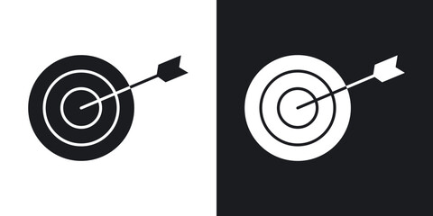 Poster - Goal setting icons. flat style design.