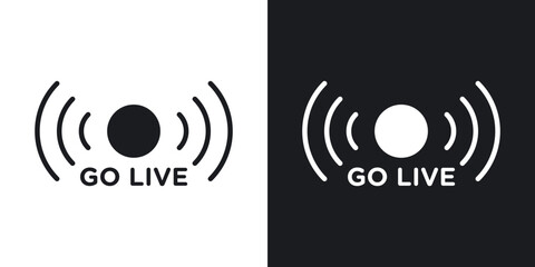 Poster - Go live icons. flat style design.