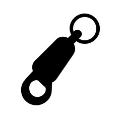 Poster - Illustration of black keychain keyring key ring keyfob with circle and rounded rectangle shape design