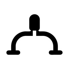 Poster - Black silhouette of a futuristic robot or alien character design vector illustration icon
