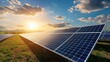 © Thanachart - Solar panels in a field under a vibrant sunset sky.