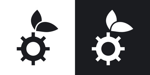 Poster - ECO industry icons. flat style design.