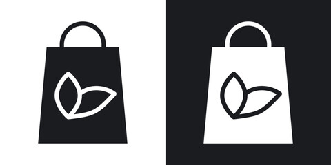 Poster - ECO bag icons. flat style design.