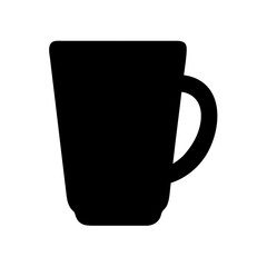 Poster - Black coffee mug vector graphic icon for cafe or restaurant menu design and branding needs