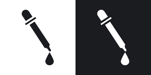 Poster - Dropper pipette icons. flat style design.