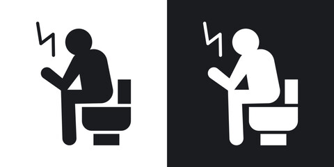 Poster - Diarrhea icons. flat style design.