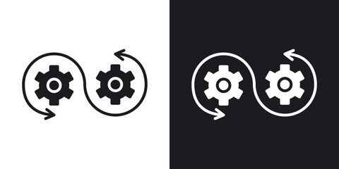 Poster - Dev Ops icons. flat style design.