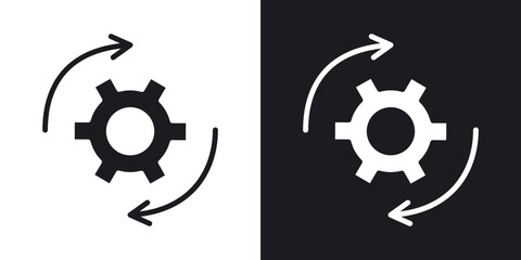 Poster - Continuous changes icons. flat style design.