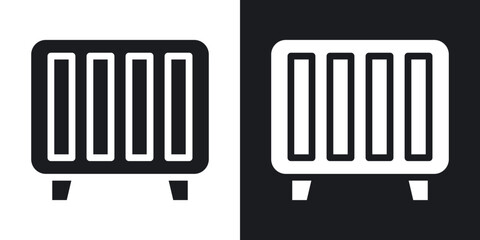 Poster - Conditioner heater icons. flat style design.