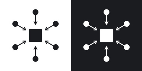 Poster - Centralized icons. flat style design.