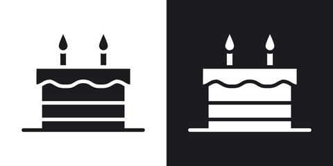 Poster - Cake icons. flat style design.