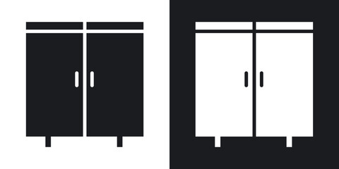Poster - Cabinet icons. flat style design.