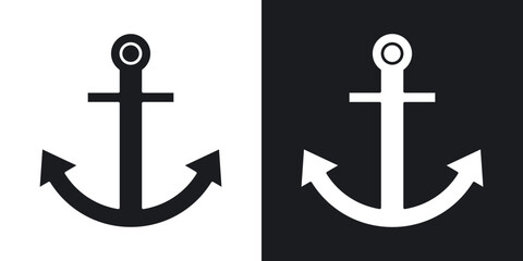 Poster - Anchor icons. flat style design.