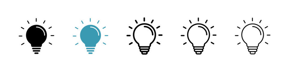 Poster - Lightbulb icon. Thin lines isolated