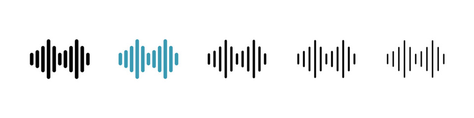 Poster - Waveform icon. Thin lines isolated