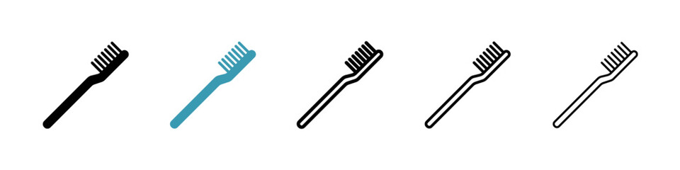 Poster - Toothbrush icon. Thin lines isolated