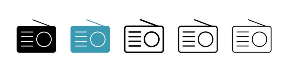 Poster - Radio icon. Thin lines isolated
