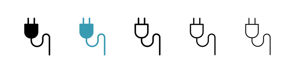 Poster - Plug icon. Thin lines isolated
