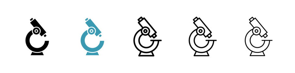 Poster - Microscope icon. Thin lines isolated