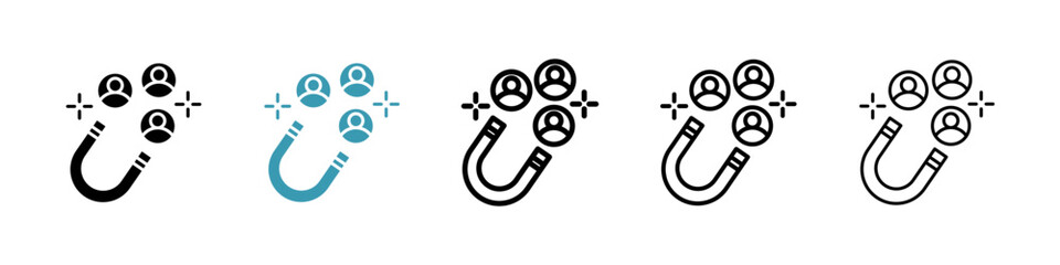 Poster - Magnet user icon. Thin lines isolated