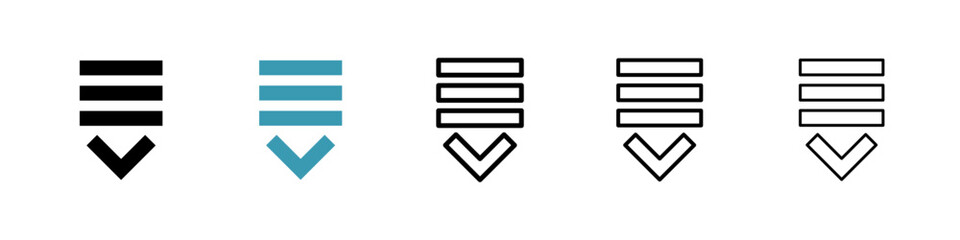 Poster - List dropdown icon. Thin lines isolated