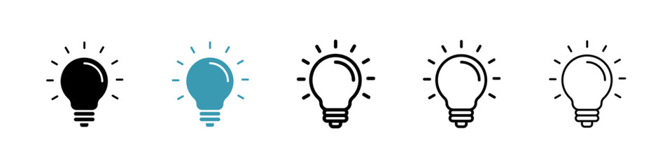 Poster - Lightbulb icon. Thin lines isolated