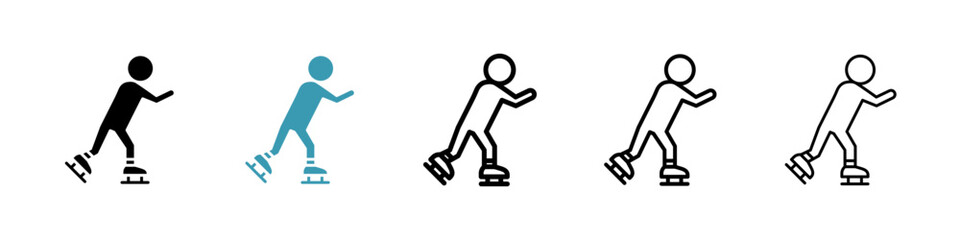 Poster - Ice skate icon. Thin lines isolated