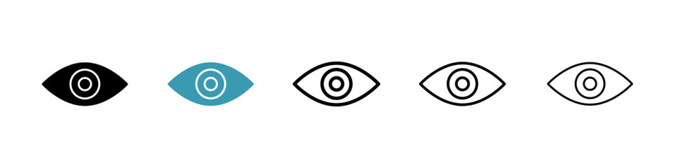 Poster - Eyes icon. Thin lines isolated