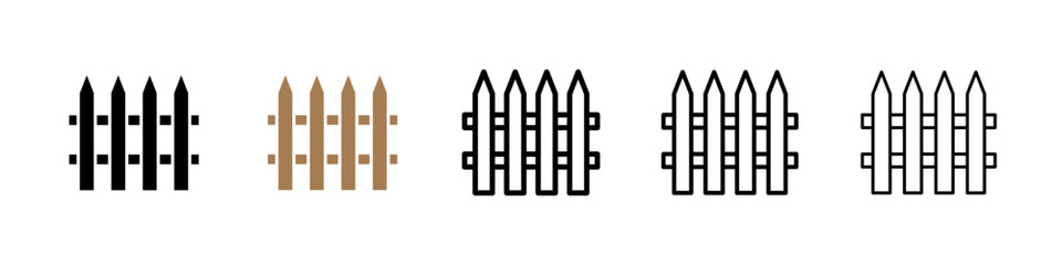 Poster - Fence icon. Thin lines isolated