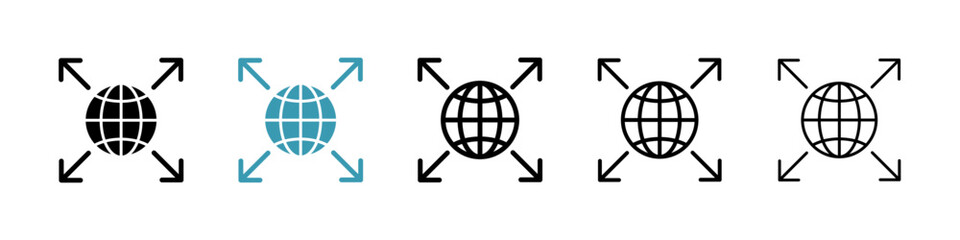 Poster - External world icon. Thin lines isolated